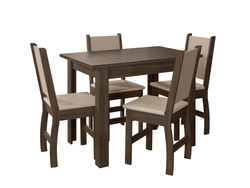 Mesa Bellagio 1.10Mts + 4 Sillas Clara (Amendoa)