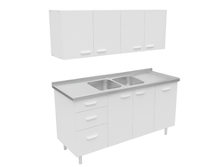 Combo Mosconi 1.40 Mts Blanco Bacha Doble