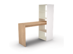 Escritorio Moderno Con Biblioteca Blanco c/ Roble