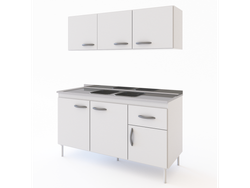 Combo Doble Bacha 1.40 Mts Blanco Delos