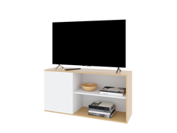 Rack Vision 55" 1.20 Mts Roble Natural Blanco