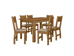 Mesa Bellagio 1.50Mts + 6 Sillas Clara (Carvalho)