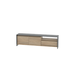 Rack TV NIZA con Cajon 1,80Mt Gris - Roble Kendal