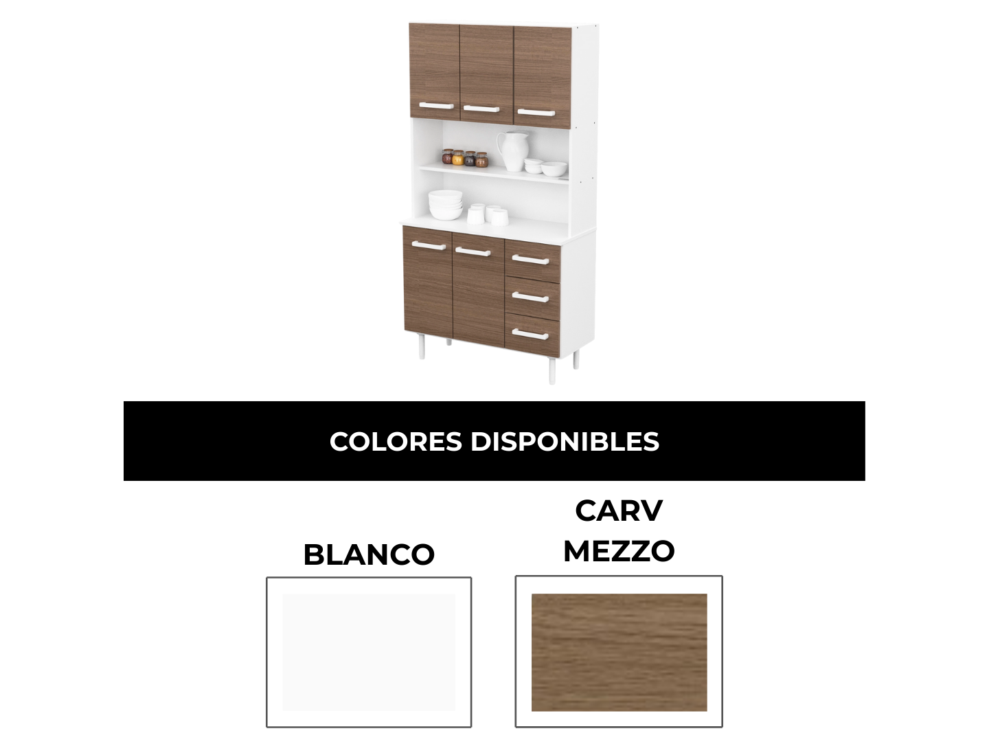 Aparador Cocina 0.90 Mts - (4 colores)