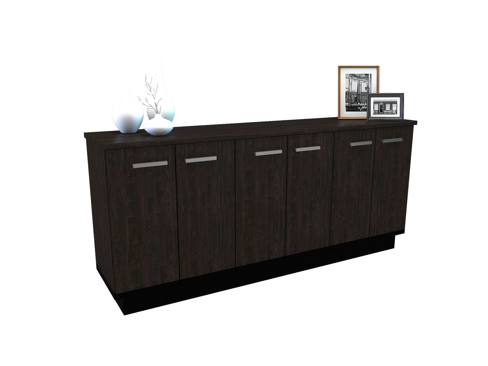 Bahiut 6 puertas 1.80 Mts Roble Termo Negro