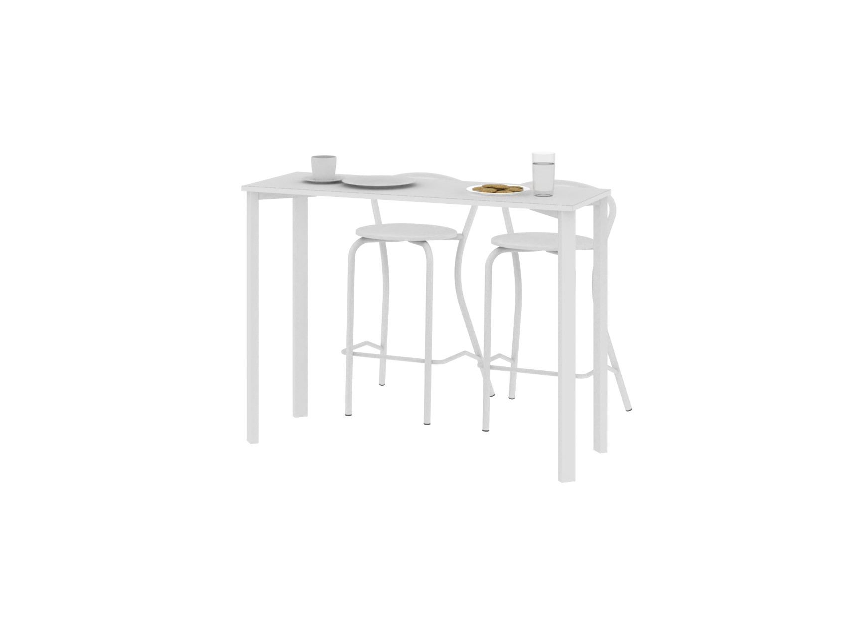 Barra Milano Blanca + 2u Banquetas Milano Blancas