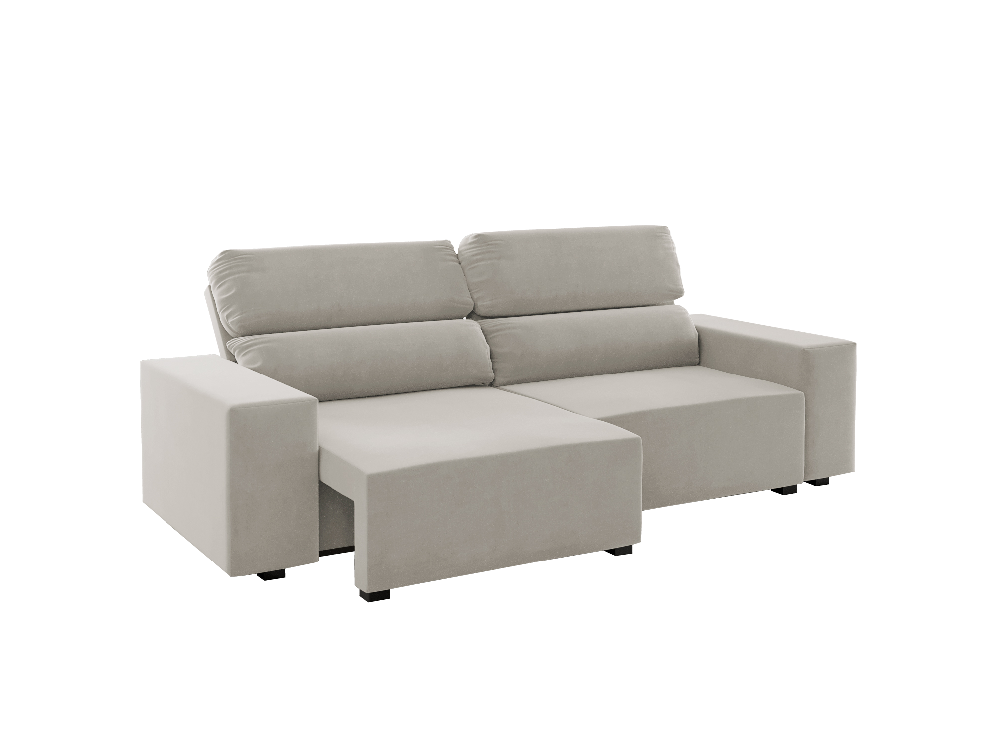 Sofa Click 2 Mts Terciopelo Marfil