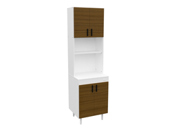 Columna Cocina - 4 Puertas - Blanco/Avellana