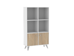 Modulo De 2 Cuerpos Y 2 Ptas Escandinavo Blanco con Roble