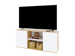 Rack Vision 65" 1.40 Mts Roble Natural Blanco