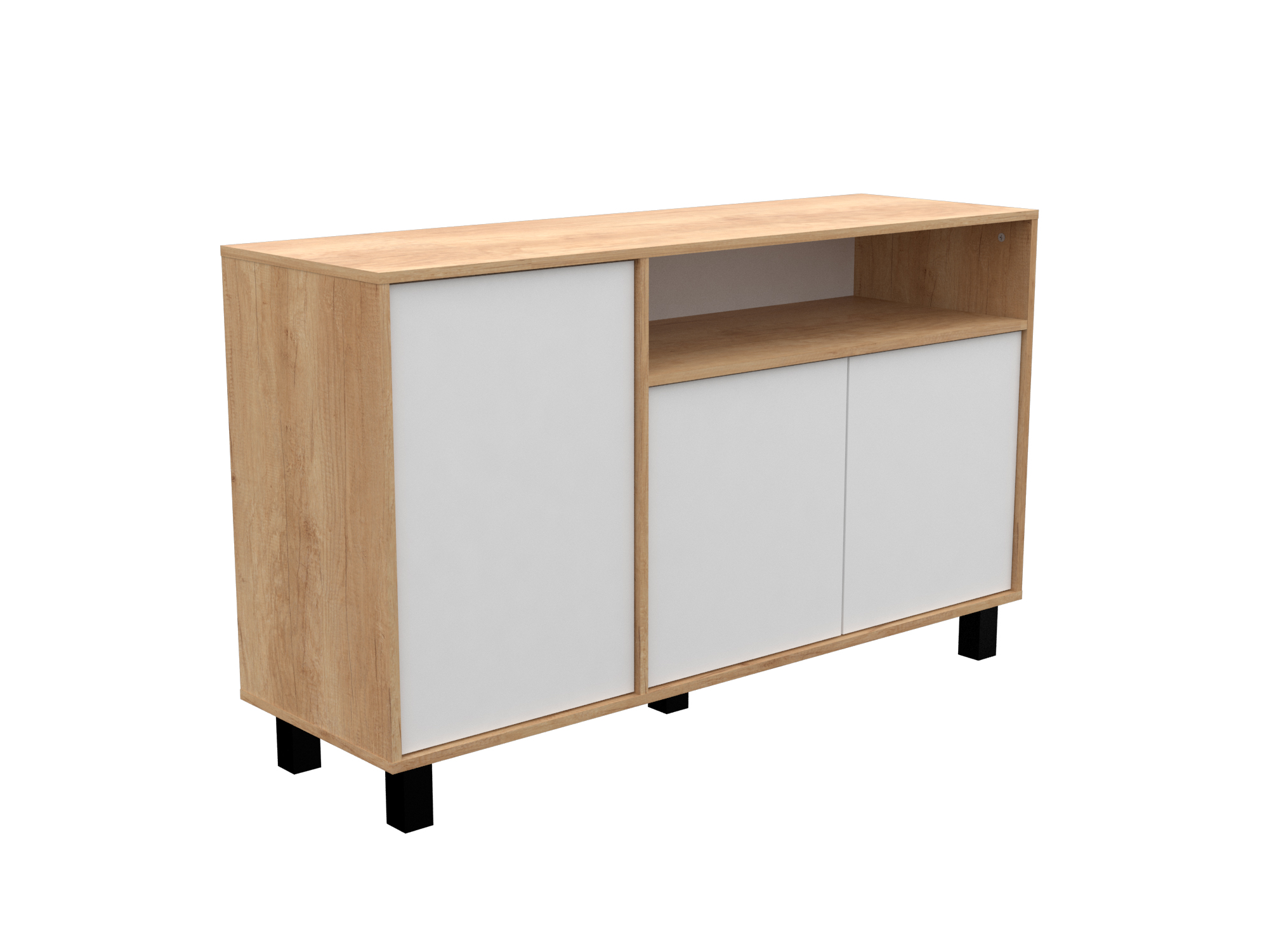 Vajillero Door 130 - Bambu / Blanco