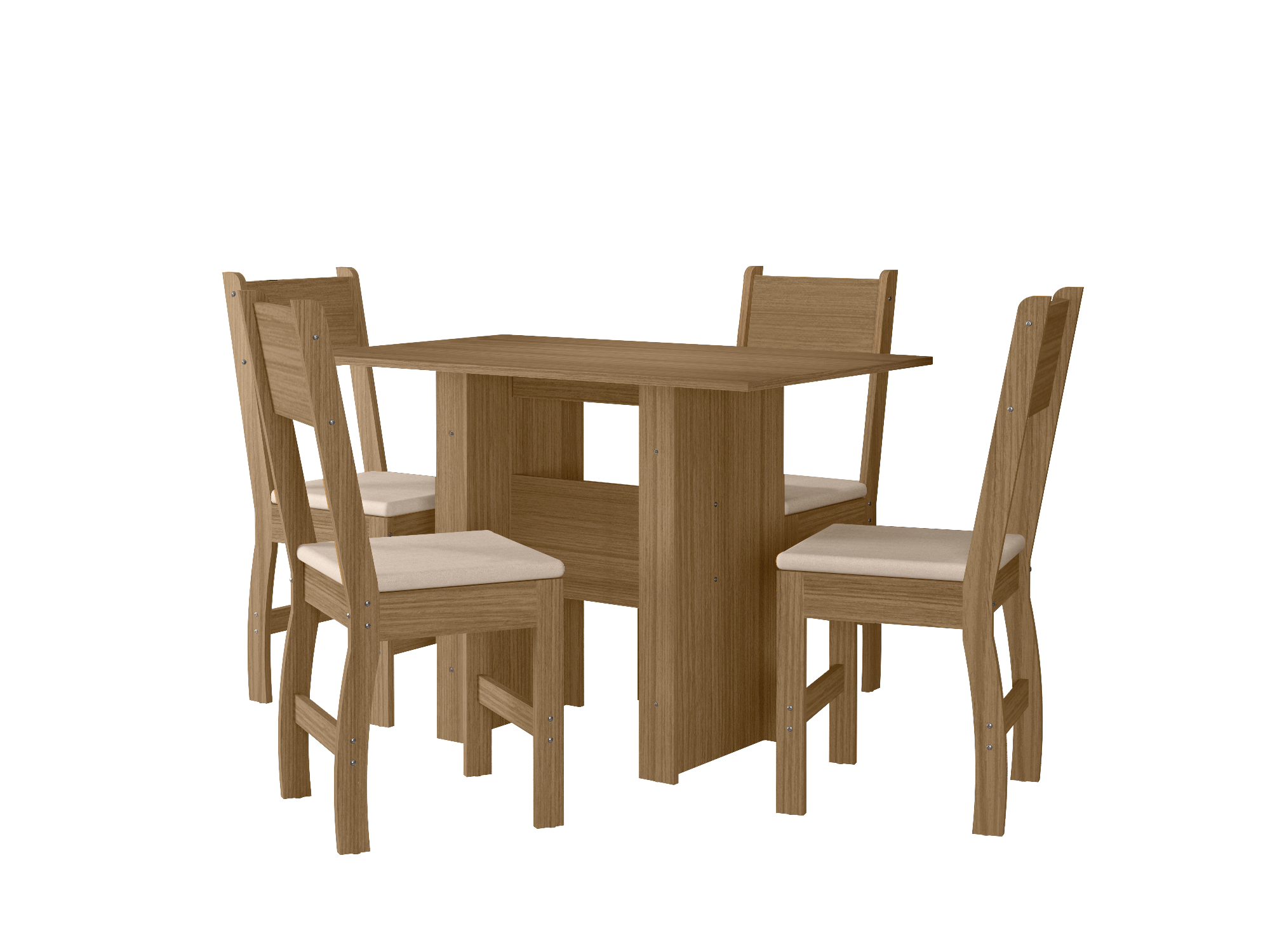 Mesa Milano 1.10Mts + 4 Sillas Milano (Carvalho)