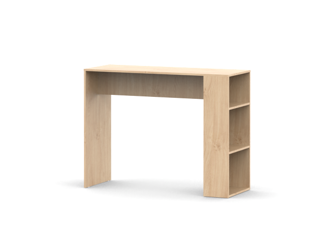 Barra desayunadora con estantes Roble