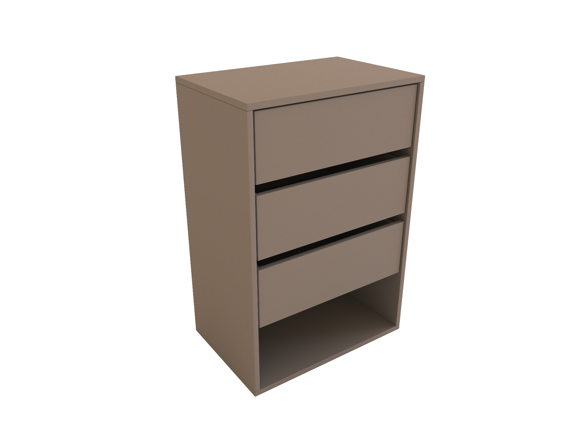 Comoda 3 cajones 0.60 Mts (Blanco o Gris Cubanita)