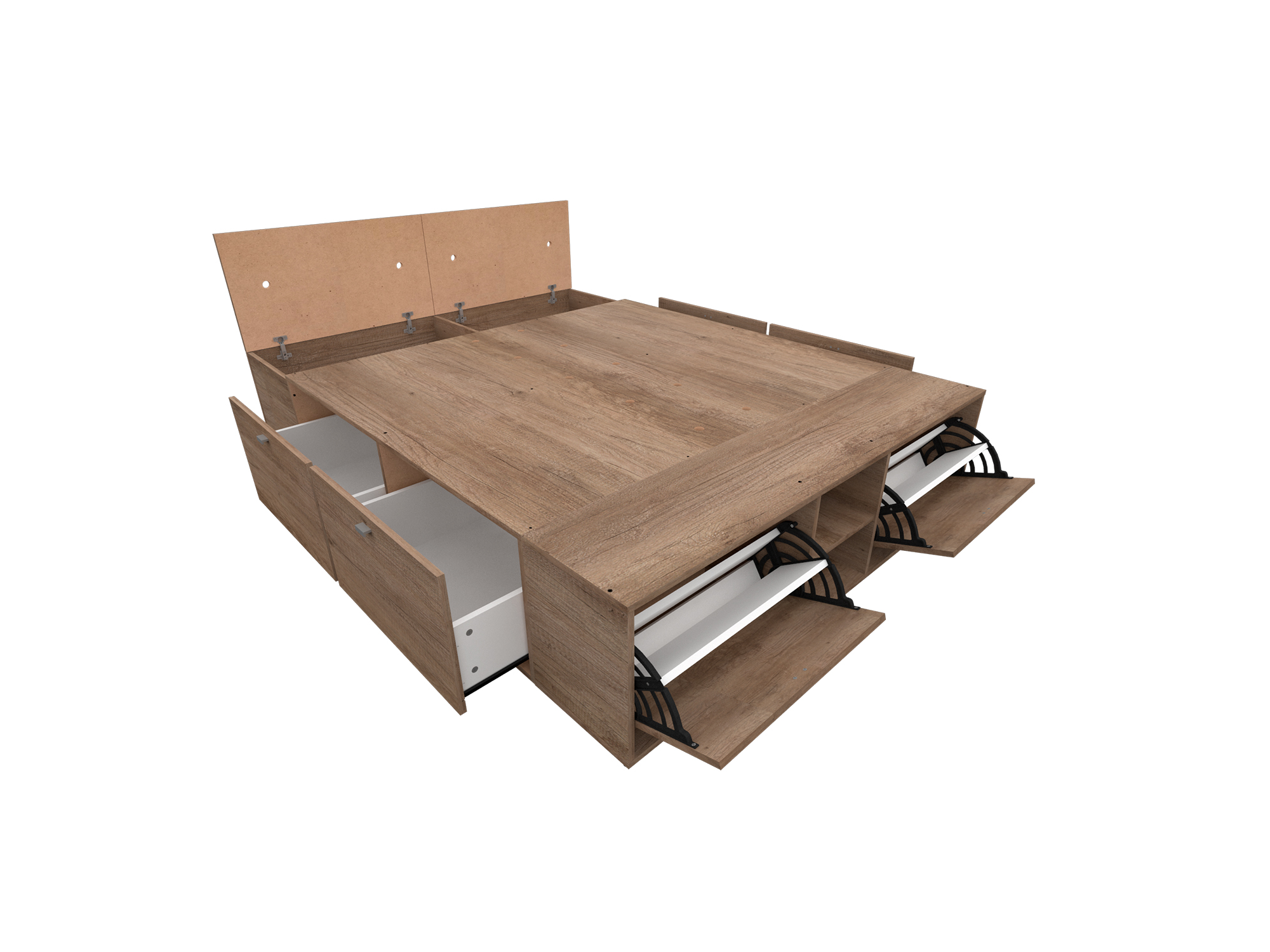 Box Benethon 2 Plazas - Grei (Nebraska Gris)