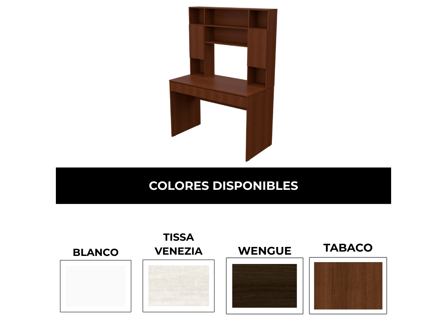 Escritorio de Computación 720 Con Alzada - (4 colores)