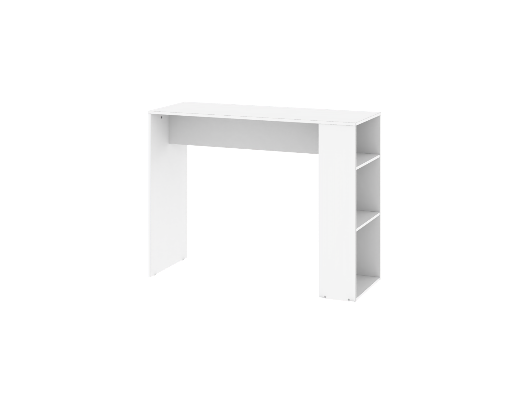 Barra desayunadora con estantes Blanca