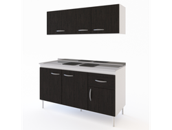 Combo Doble Bacha 1.40 Mts Termo Negro Delos