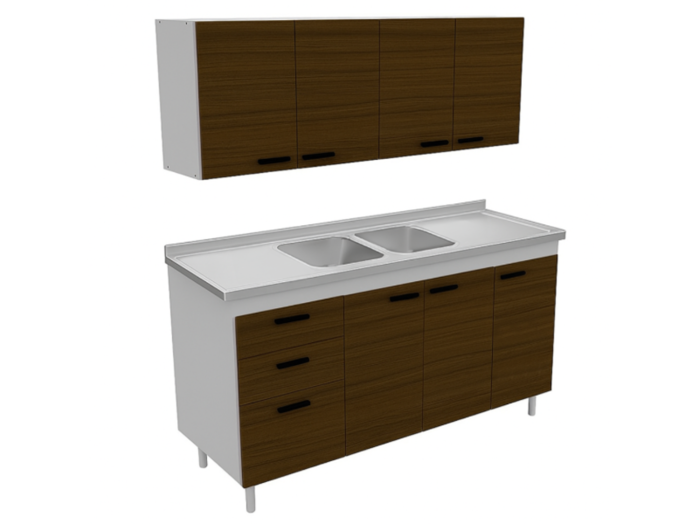 Combo Mosconi 1.40 Mts Avellana Bacha Doble