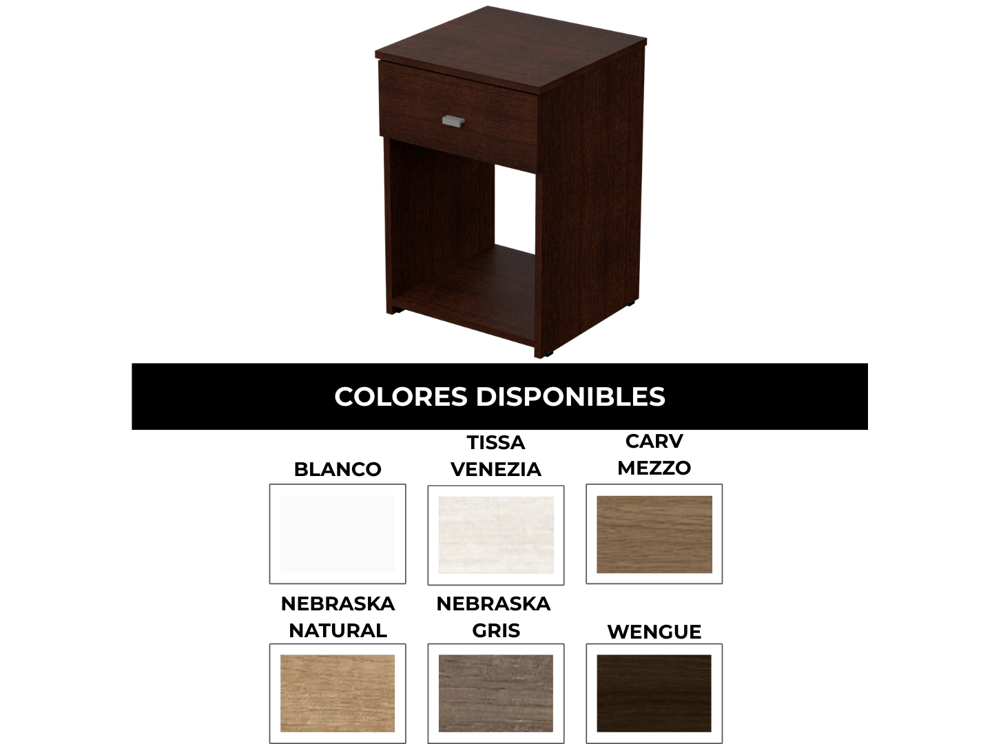 Mesa Luz 1 cajón Dakar Zero