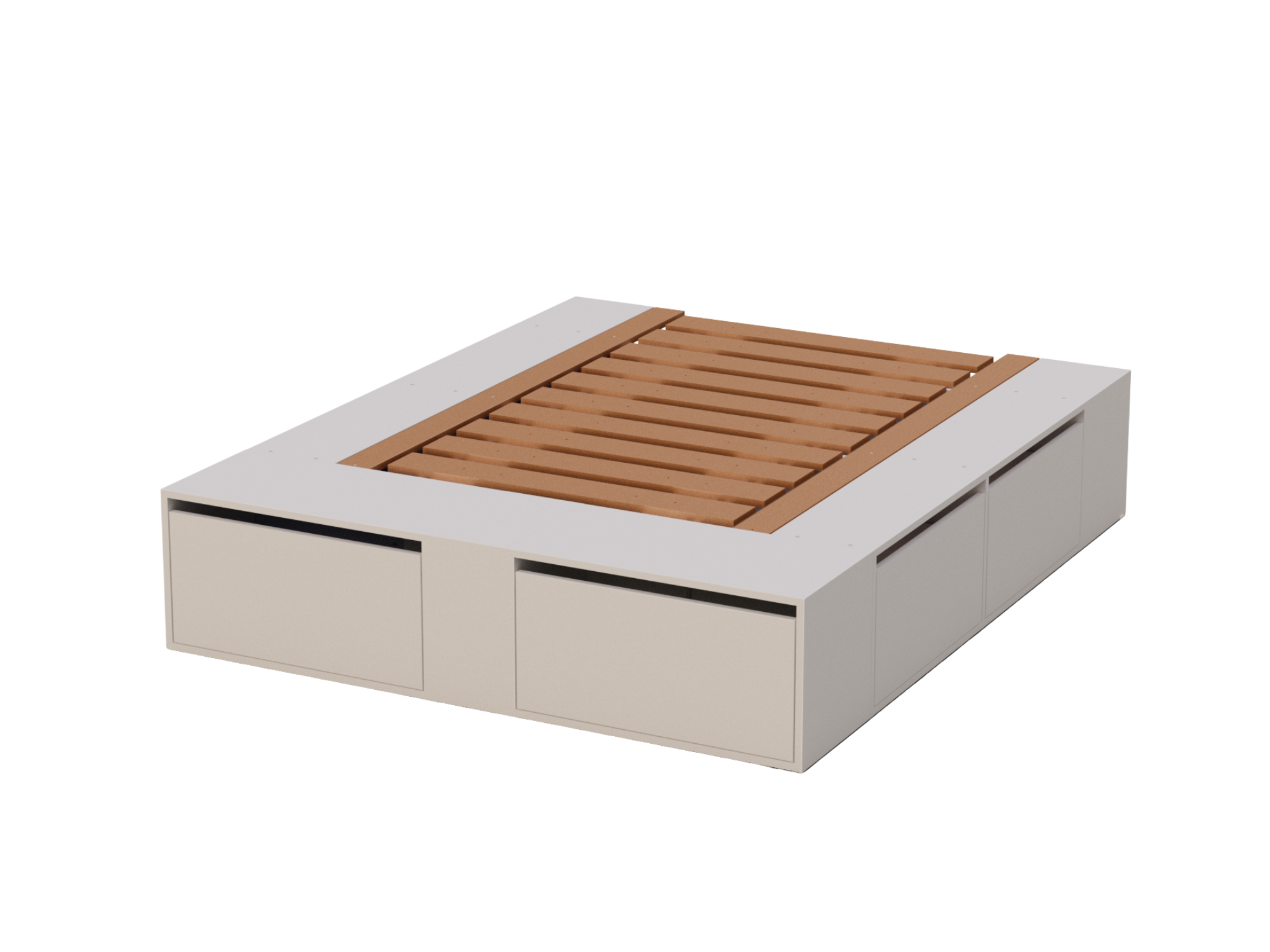 Cama Extensible con cajones y botineros Blanca - (1.40/1.60 x 2 Mts)