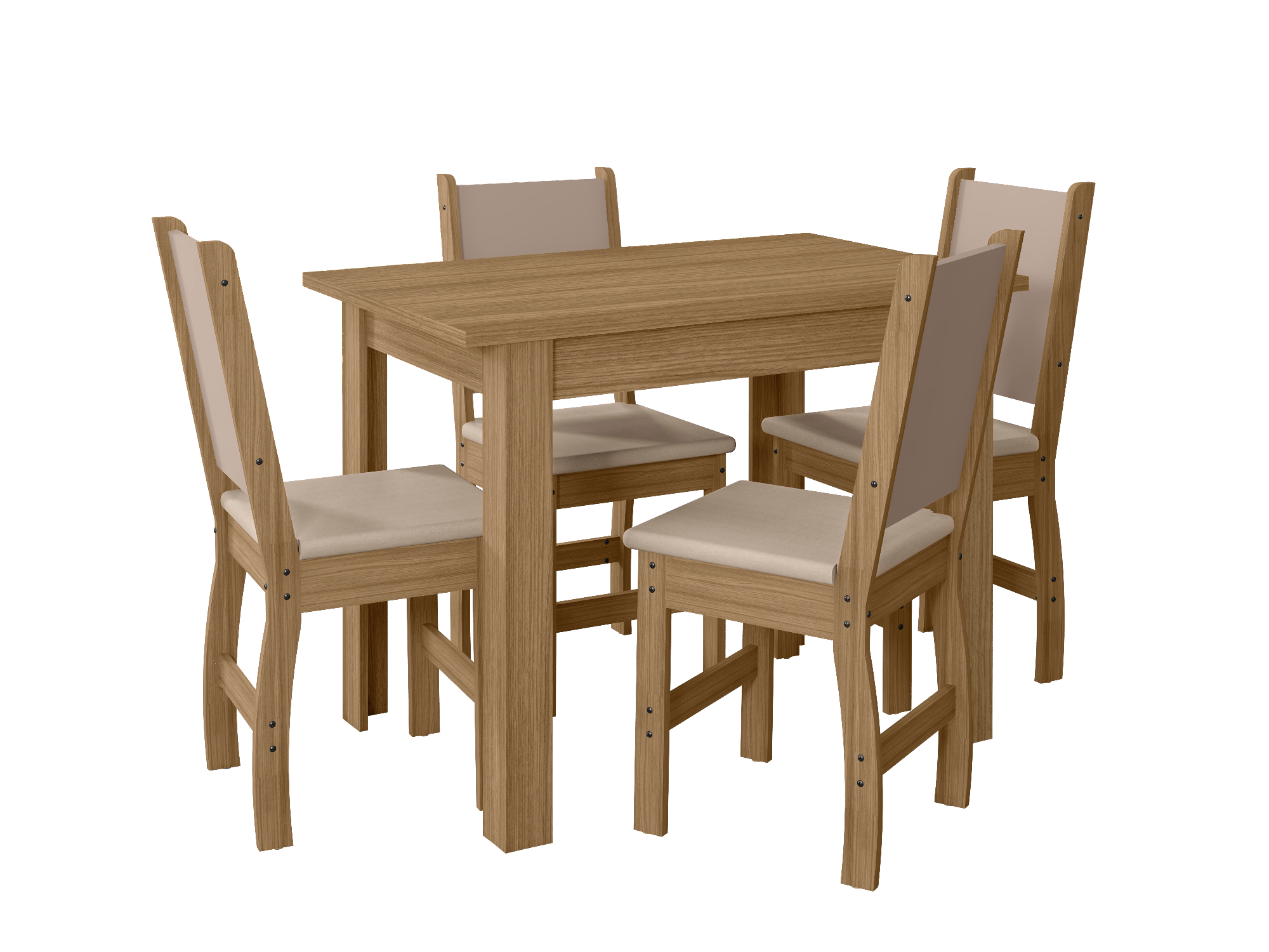 Mesa Bellagio 1.10Mts + 4 Sillas Clara (Carvalho)