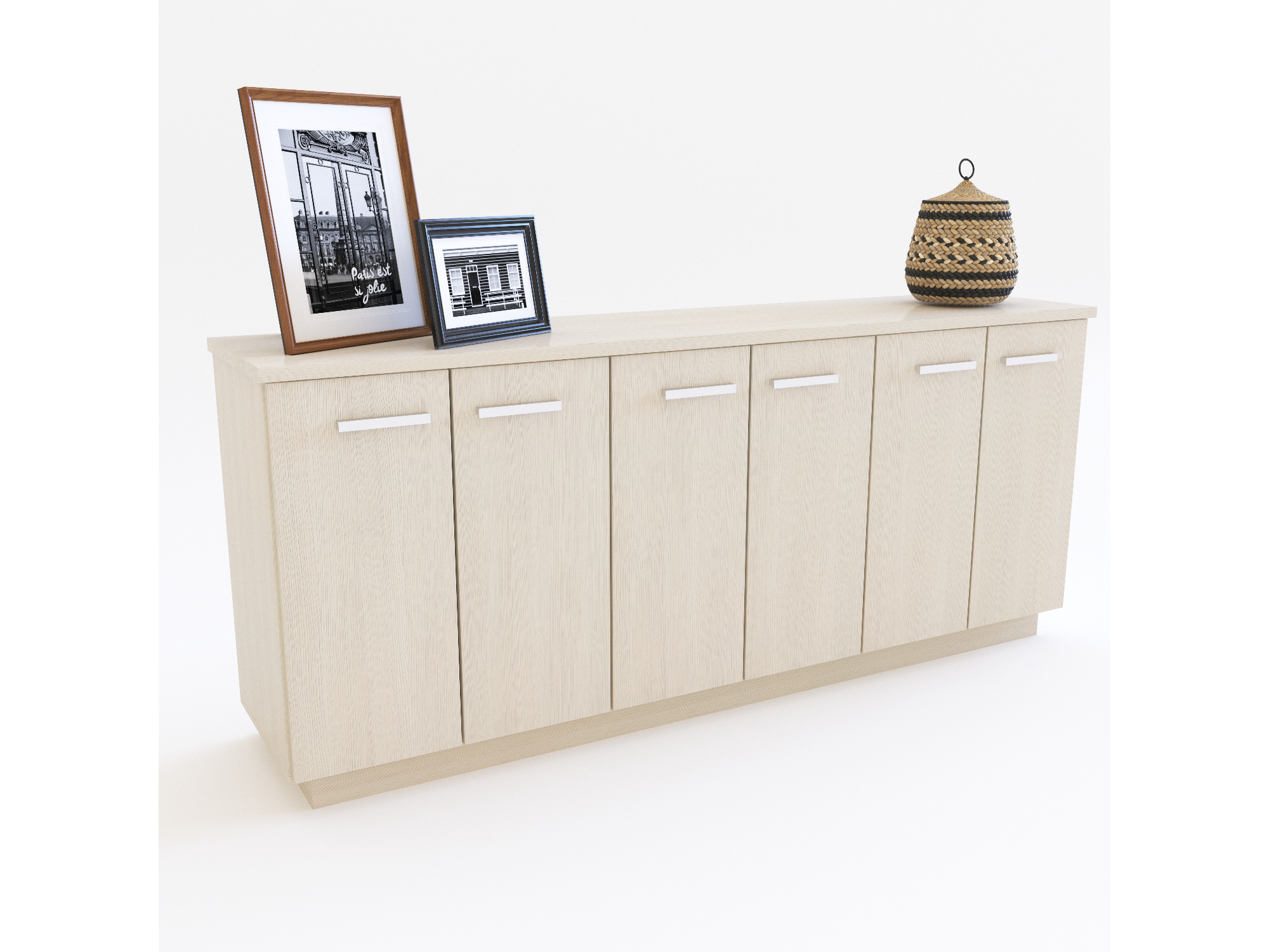 Bahiut 6 puertas 1.80 Mts Fineline Crema