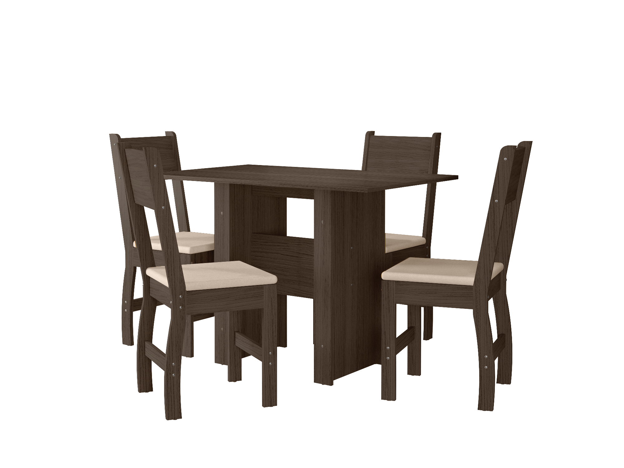 Mesa Milano 1.10Mts + 4 Sillas Milano (Amendoa)