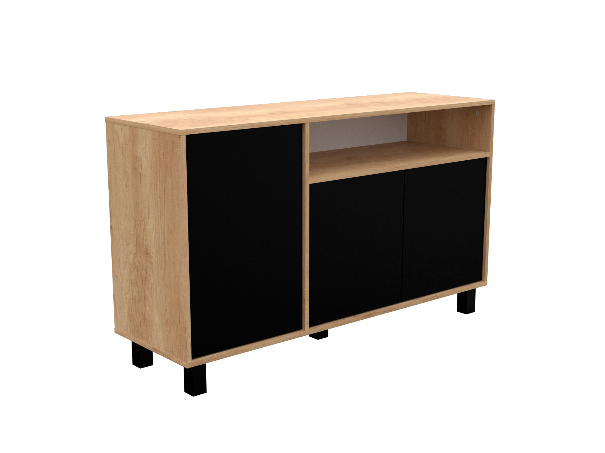 Vajillero Door 130 - Bambu / Negro