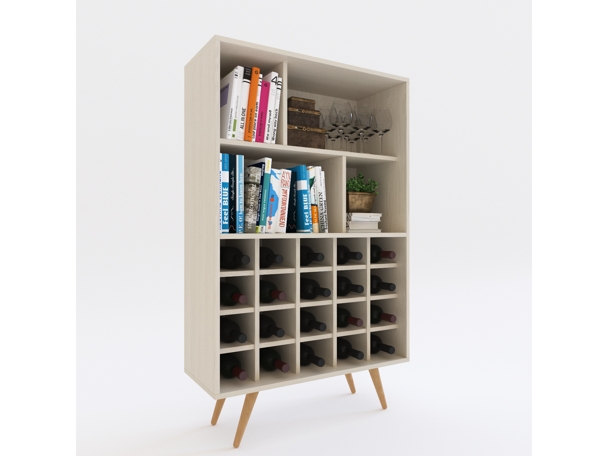 Biblioteca con bodega 1.40 Mts