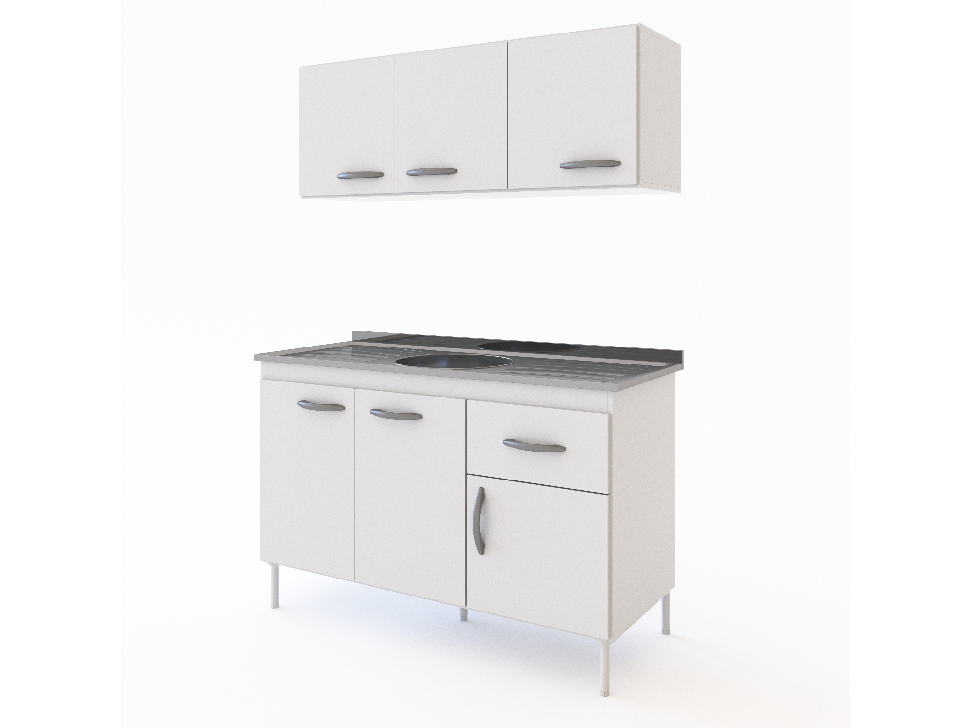 Combo Bacha Central 1.20 Mts Blanco Delos