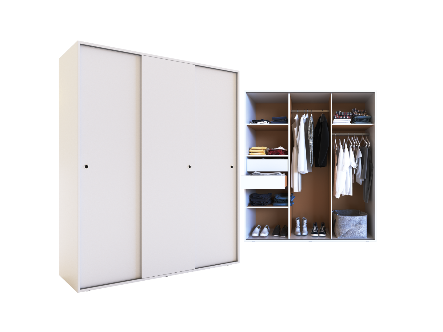 Ropero 2ptas 1.60 Mts Blanco