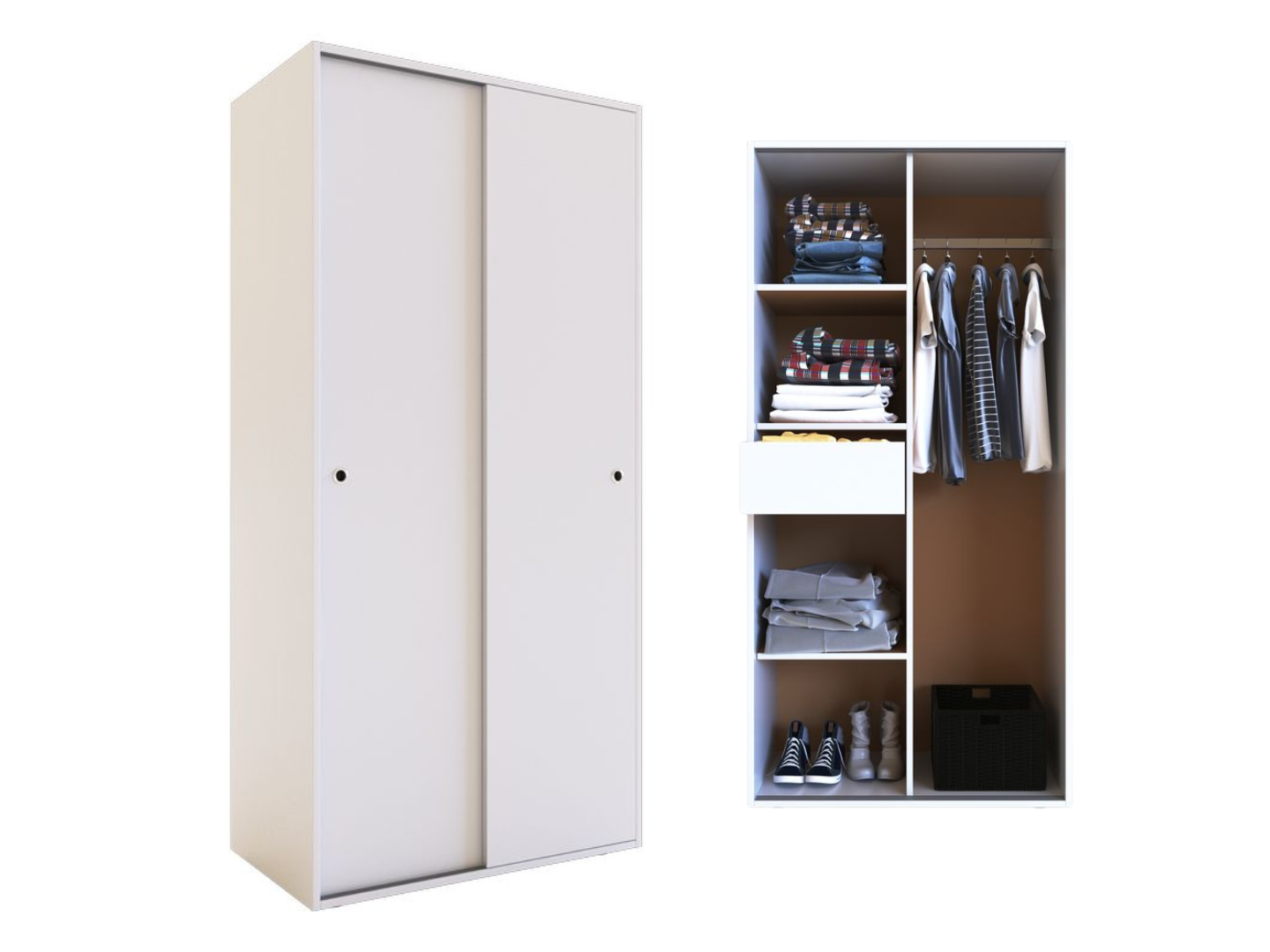 Ropero 2ptas 0.90 Mts Blanco