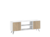 Rack De Tv Con 2 Puertas Escandinavo Blanco con Roble