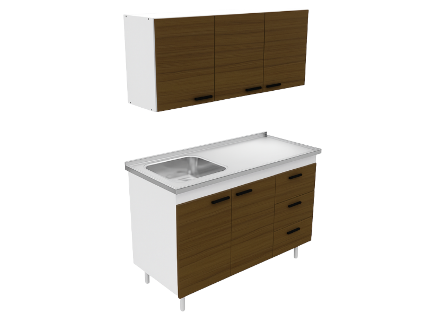 Combo 120 Mts Avellana con Bacha Izquierda Inoxul