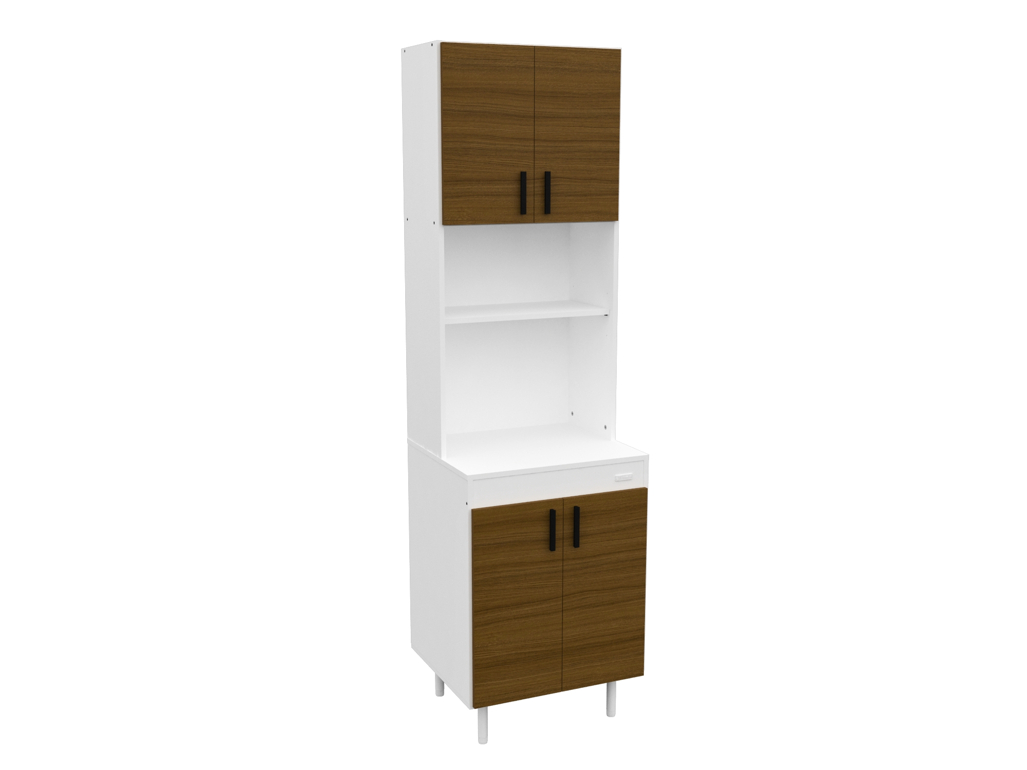 Columna Cocina - 4 Puertas - Blanco/Avellana