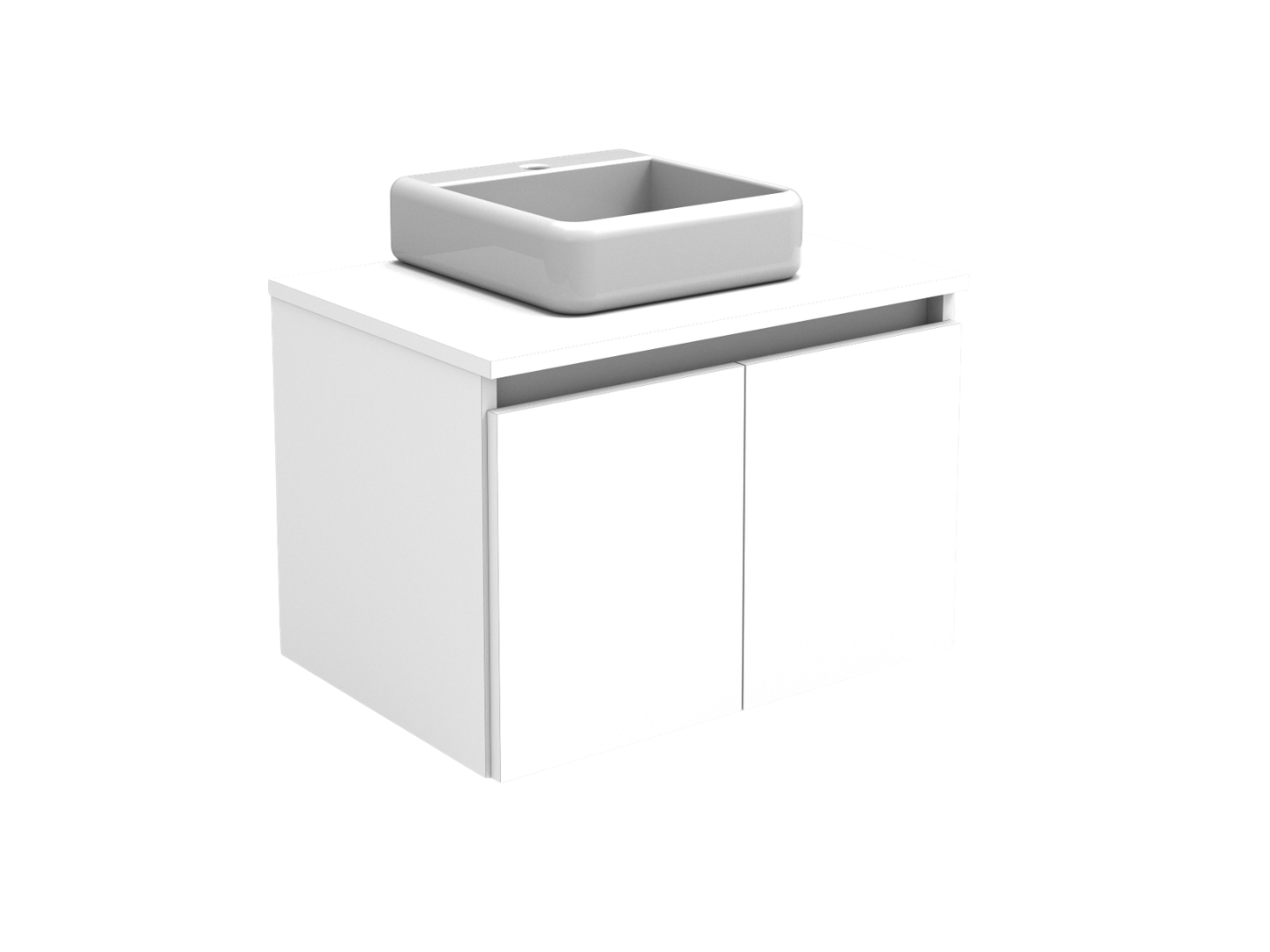 Vanitory con bacha de 0.64 Mts Blanco