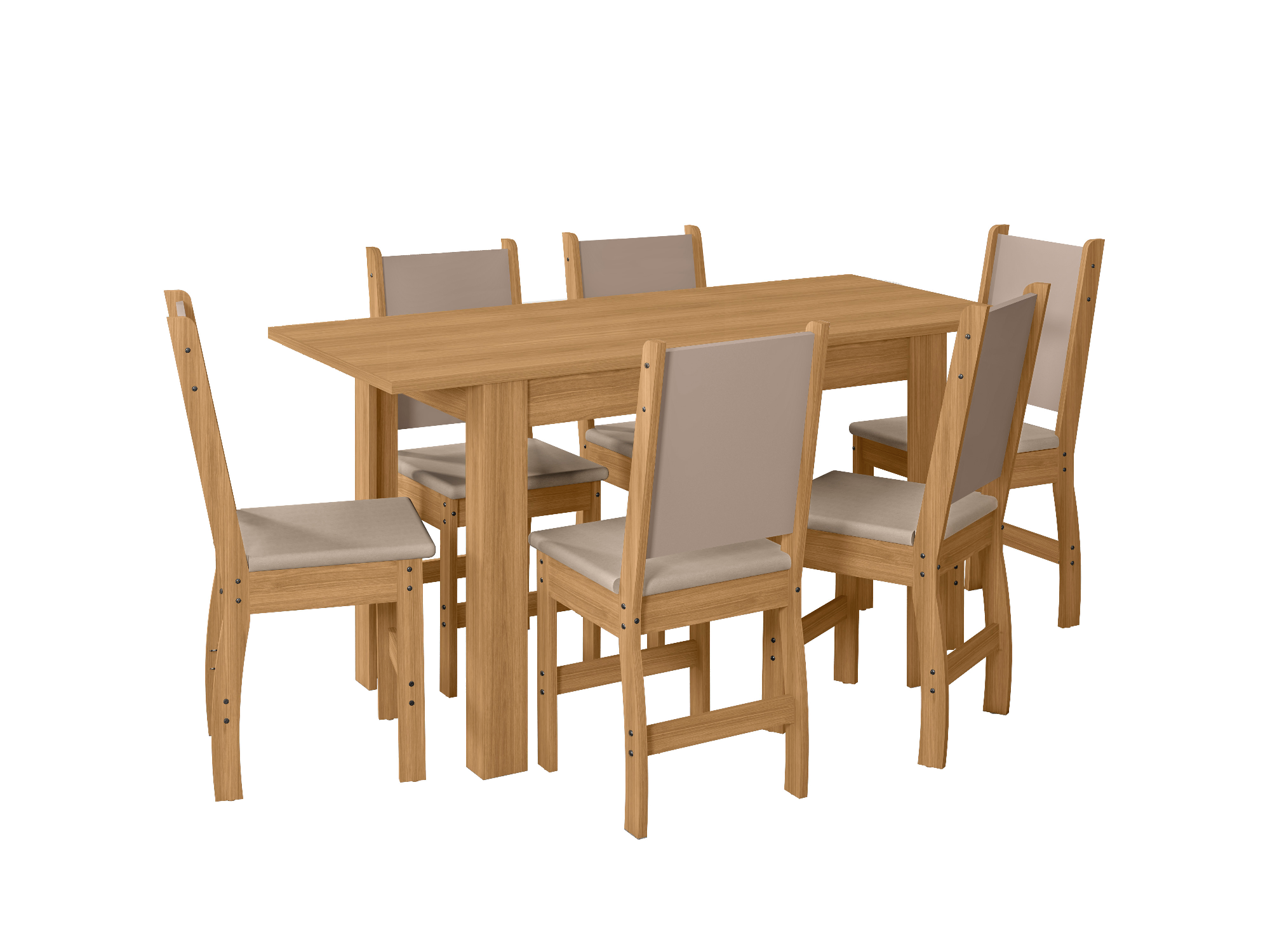 Mesa Bellagio 1.50Mts + 6 Sillas Clara (Freijo)