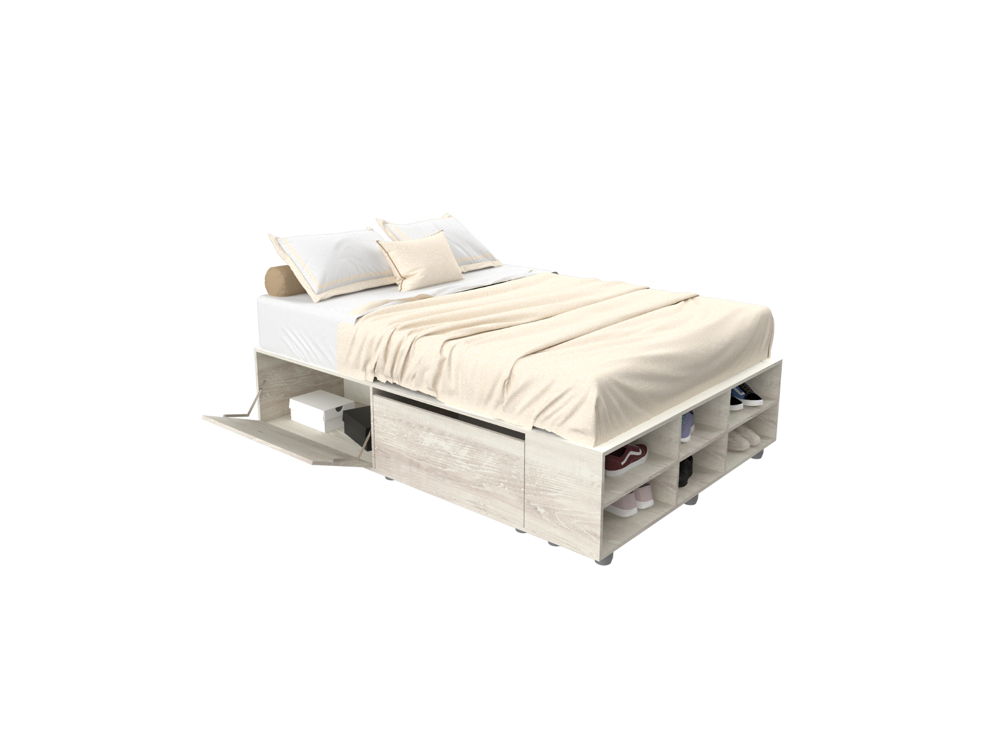 Box Cama 2 plazas Pino Cascina (1.40 x 1.90 Mts)