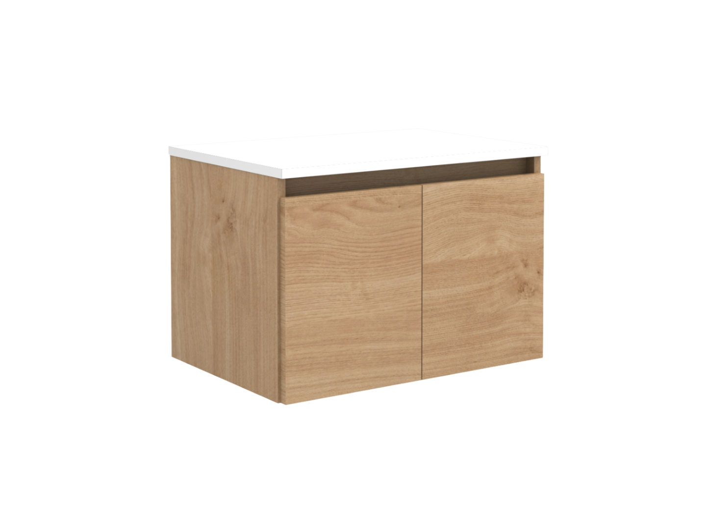 Vanitory con bacha de 0.64 Mts Roble con blanco