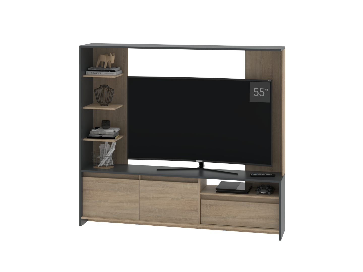 Centro de entretenimiento Niza Gris-Roble Bardolino