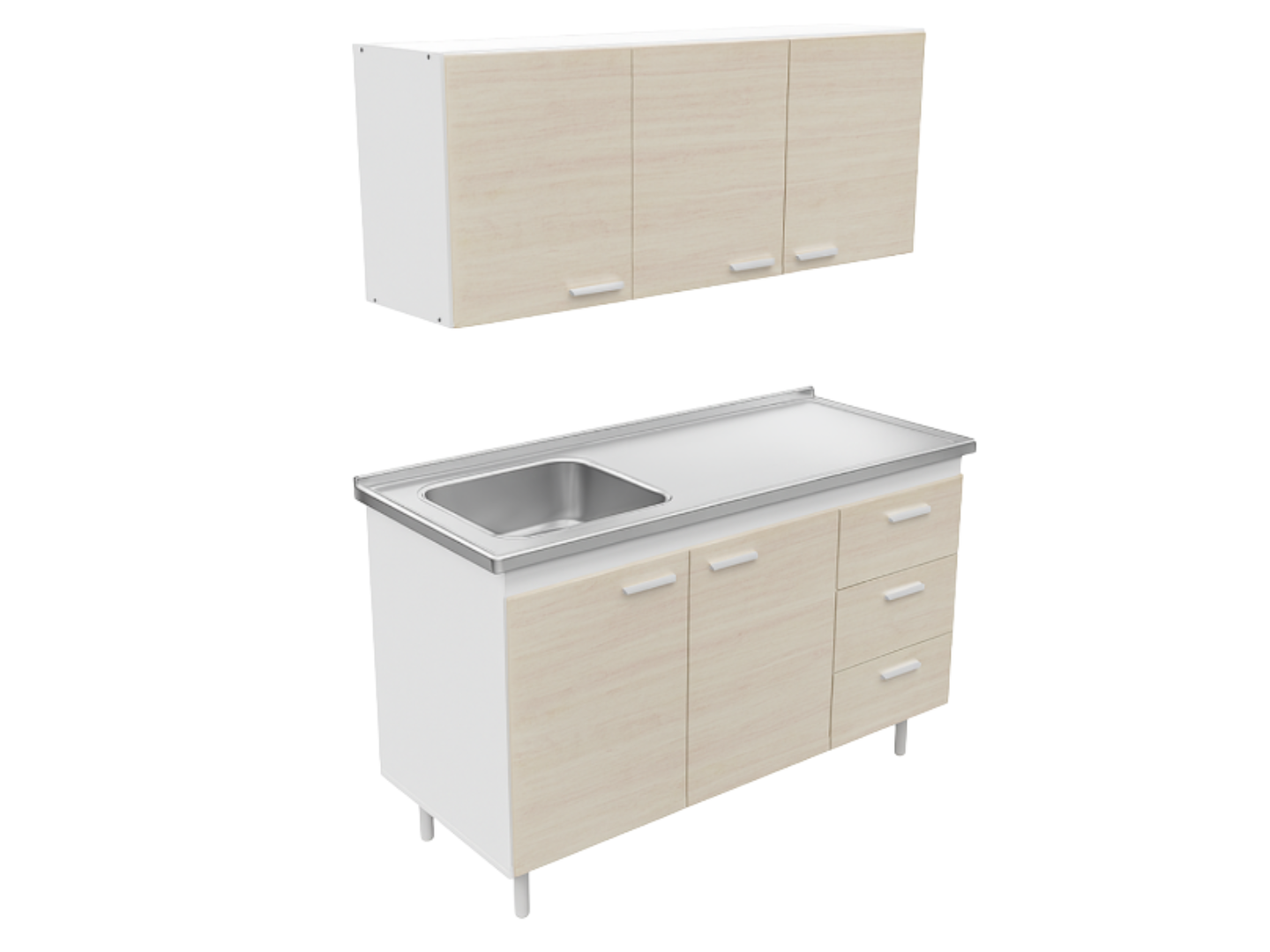 Combo 120 Mts Venezia con Bacha Izquierda Inoxul