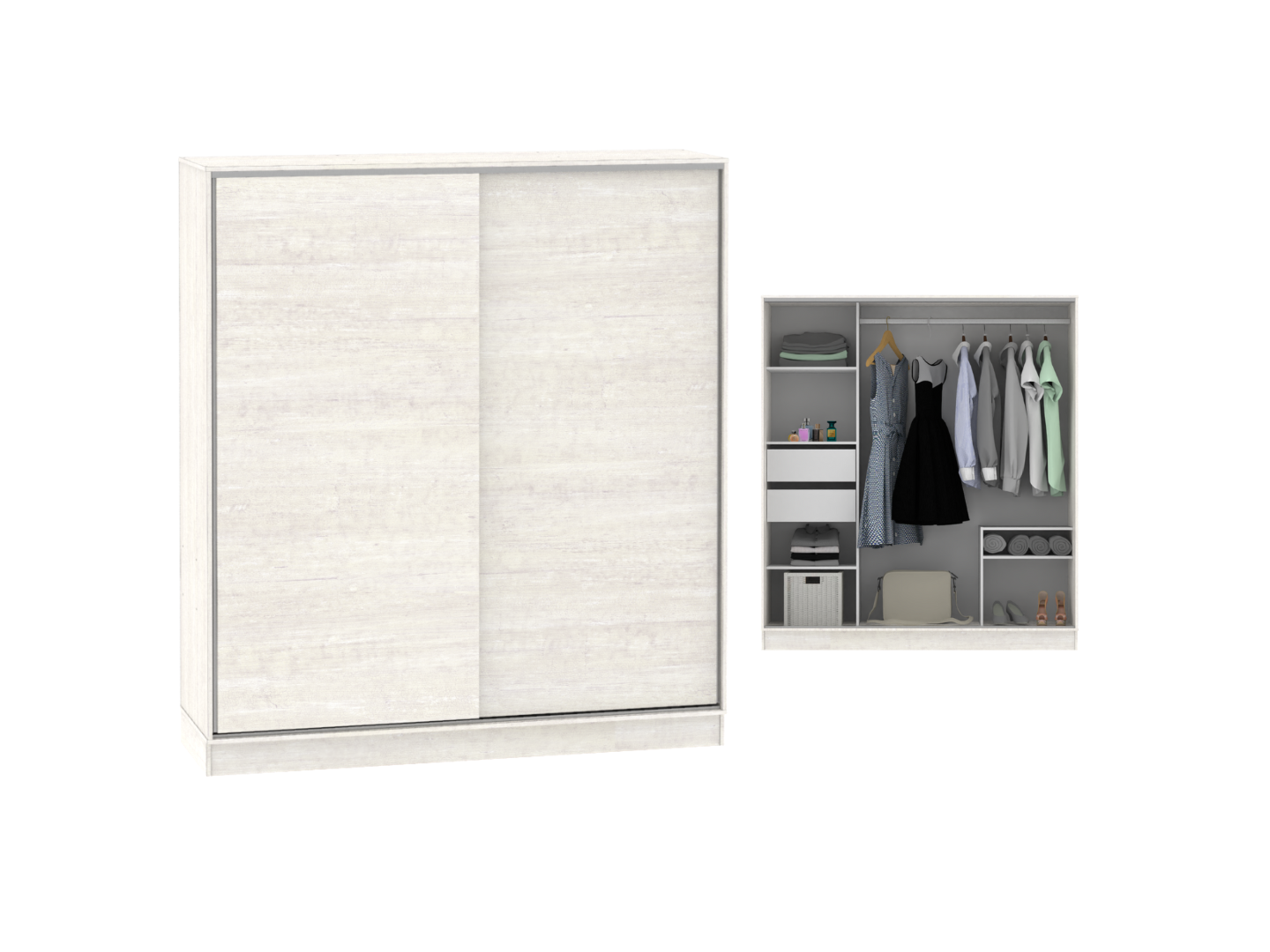 Placard 2 Puertas Corredizas 1,80 Mt Espacio Zapatos - Venezia