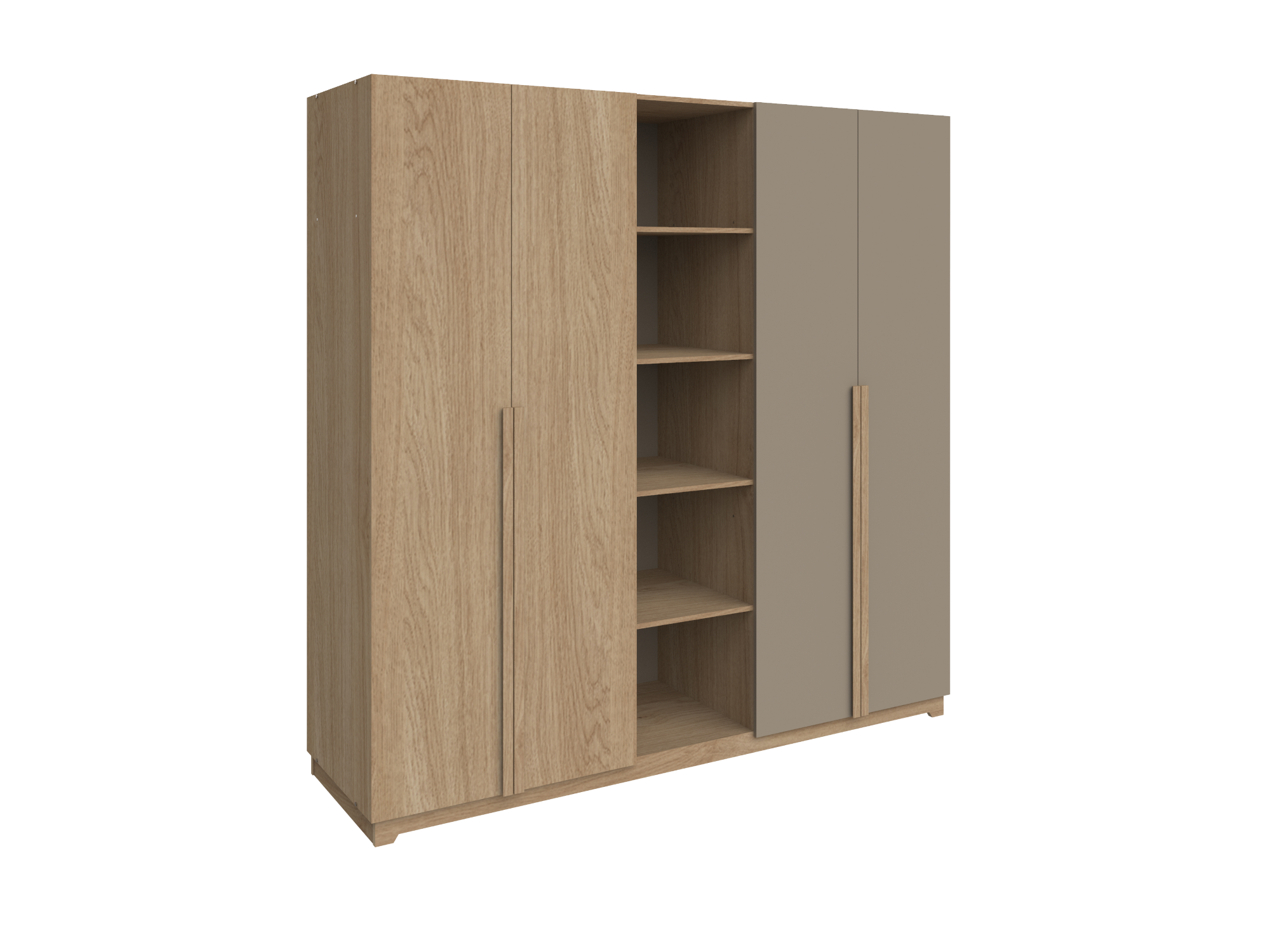 Ropero Nature 2 Mts Roble Kendal / Gris Arcilla