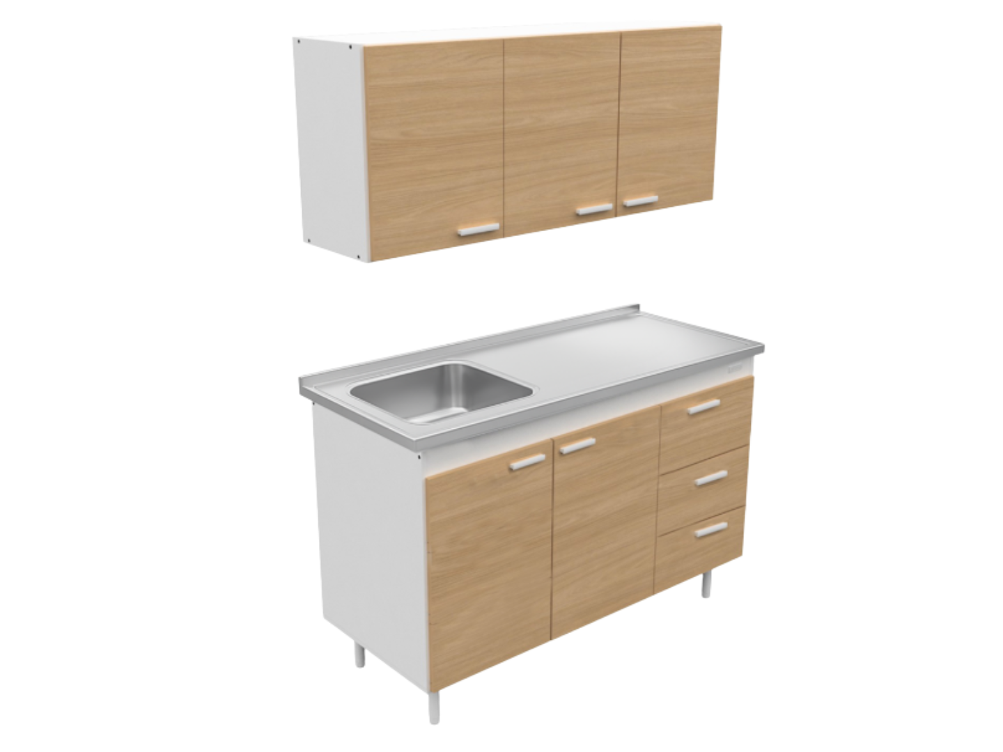 Combo 120 Mts Malta con Bacha Izquierda Inoxul