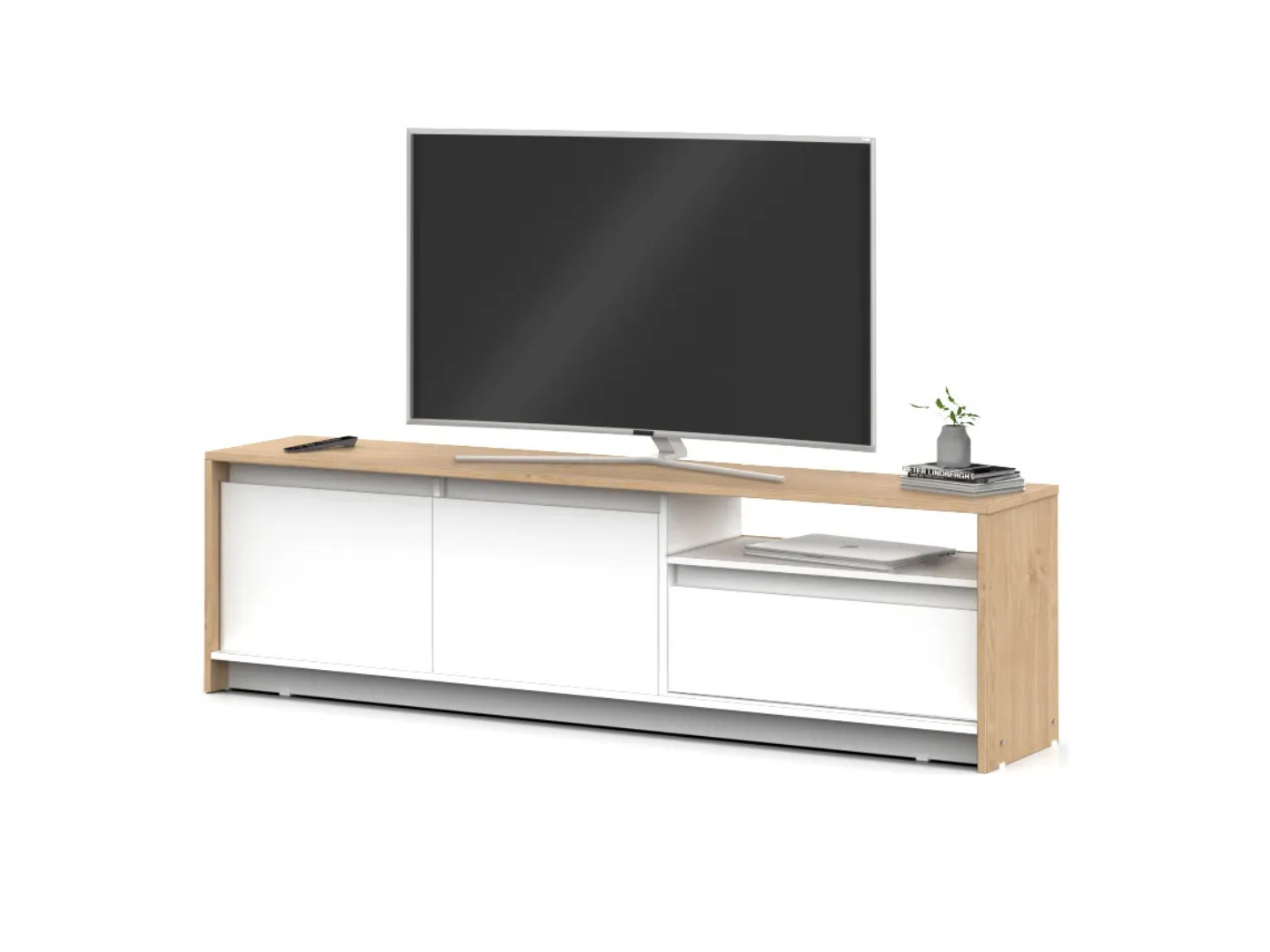 Rack TV NIZA con Cajon 1,80Mt Blanco