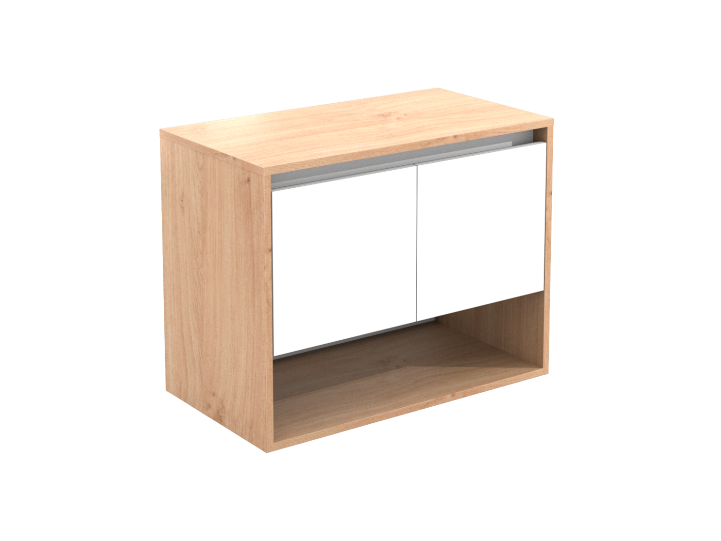 Vanitory con bacha de 0.80 Mts Roble con blanco