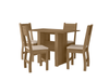 Mesa Milano 1.10Mts + 4 Sillas Milano (Carvalho)