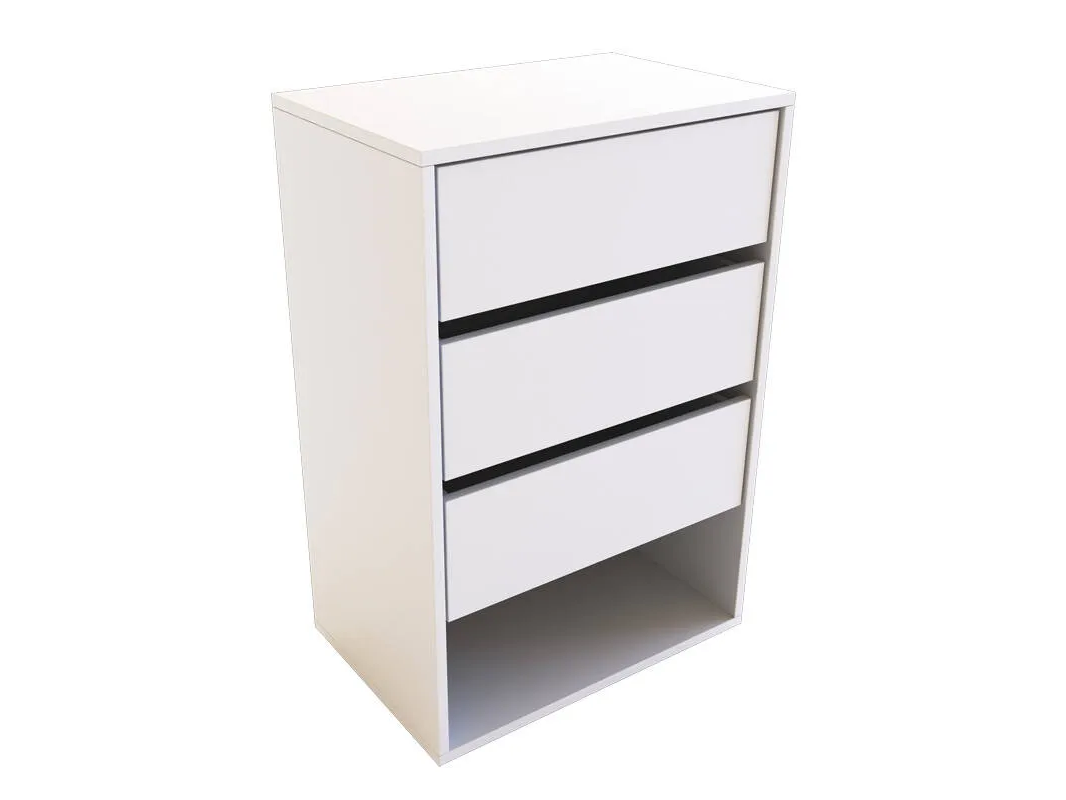 Comoda 3 cajones 0.60 Mts (Blanco o Gris Cubanita)