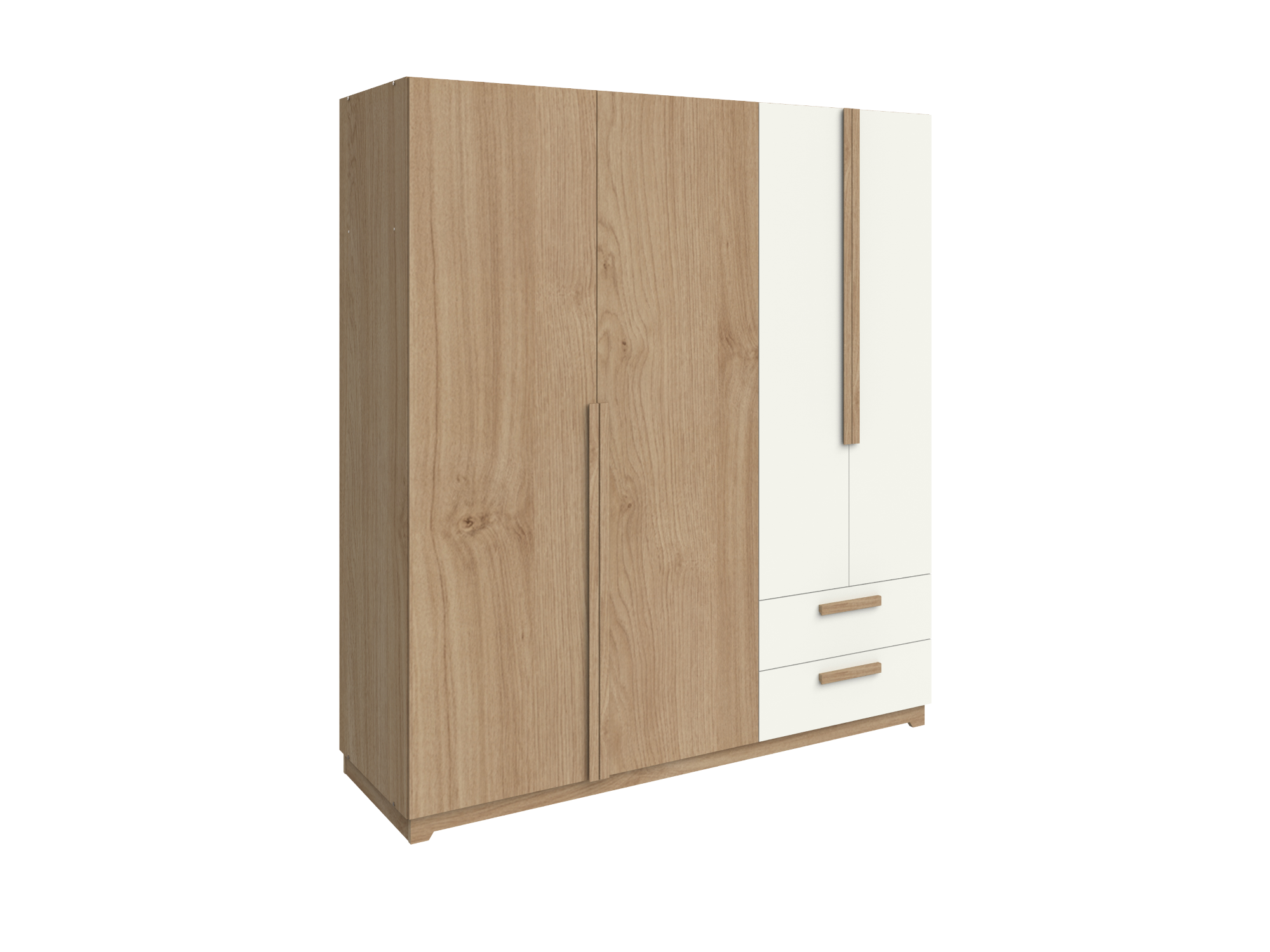 Ropero Nature 1.80 Mts Roble Kendal / Blanco Laca